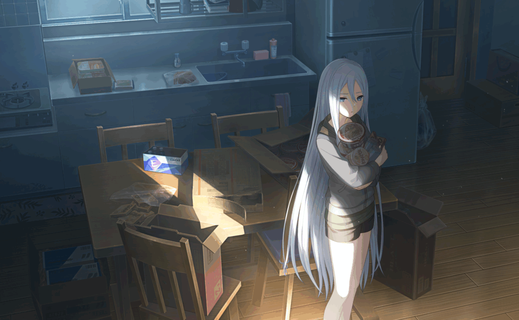 朝日に目を細めて