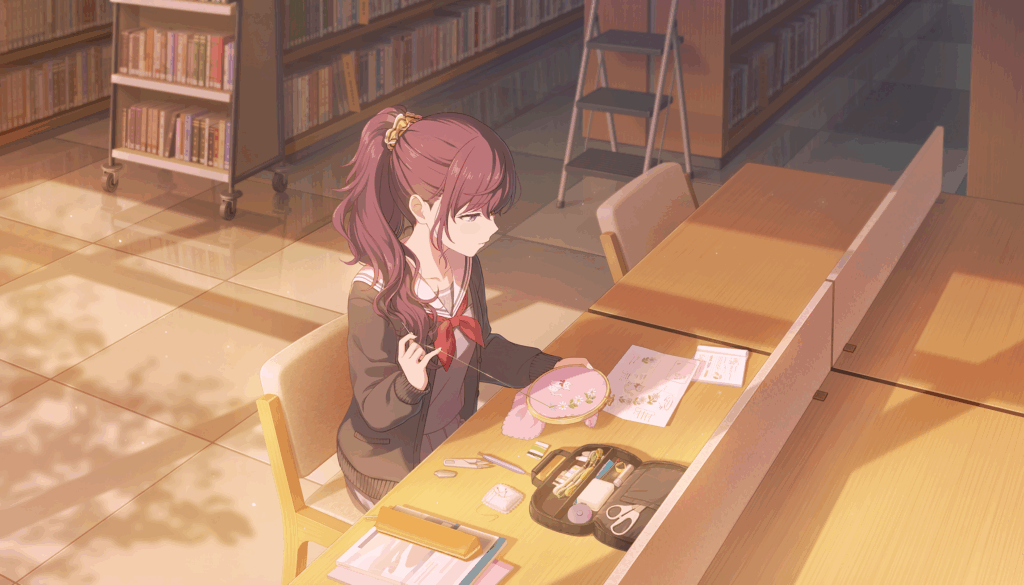 静かな図書室で